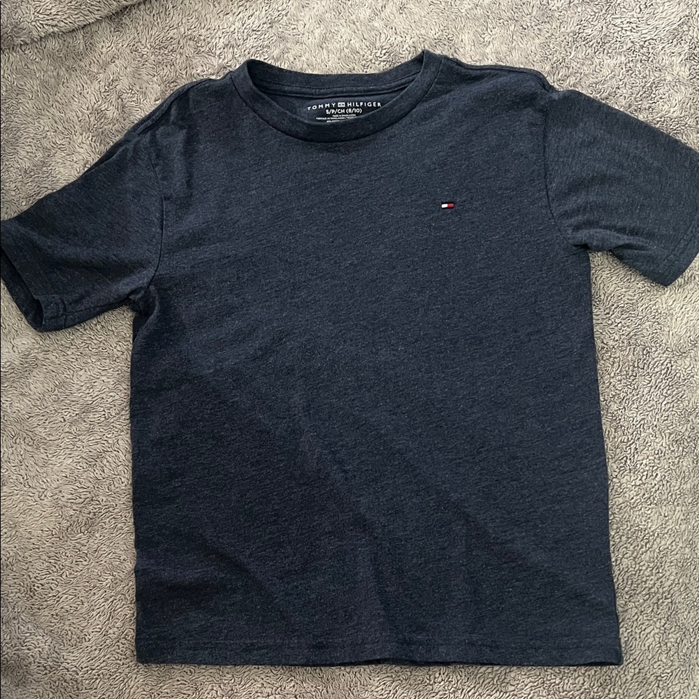 Tommy Hilfiger Navy Short-Sleeve Crew Tee with Logo